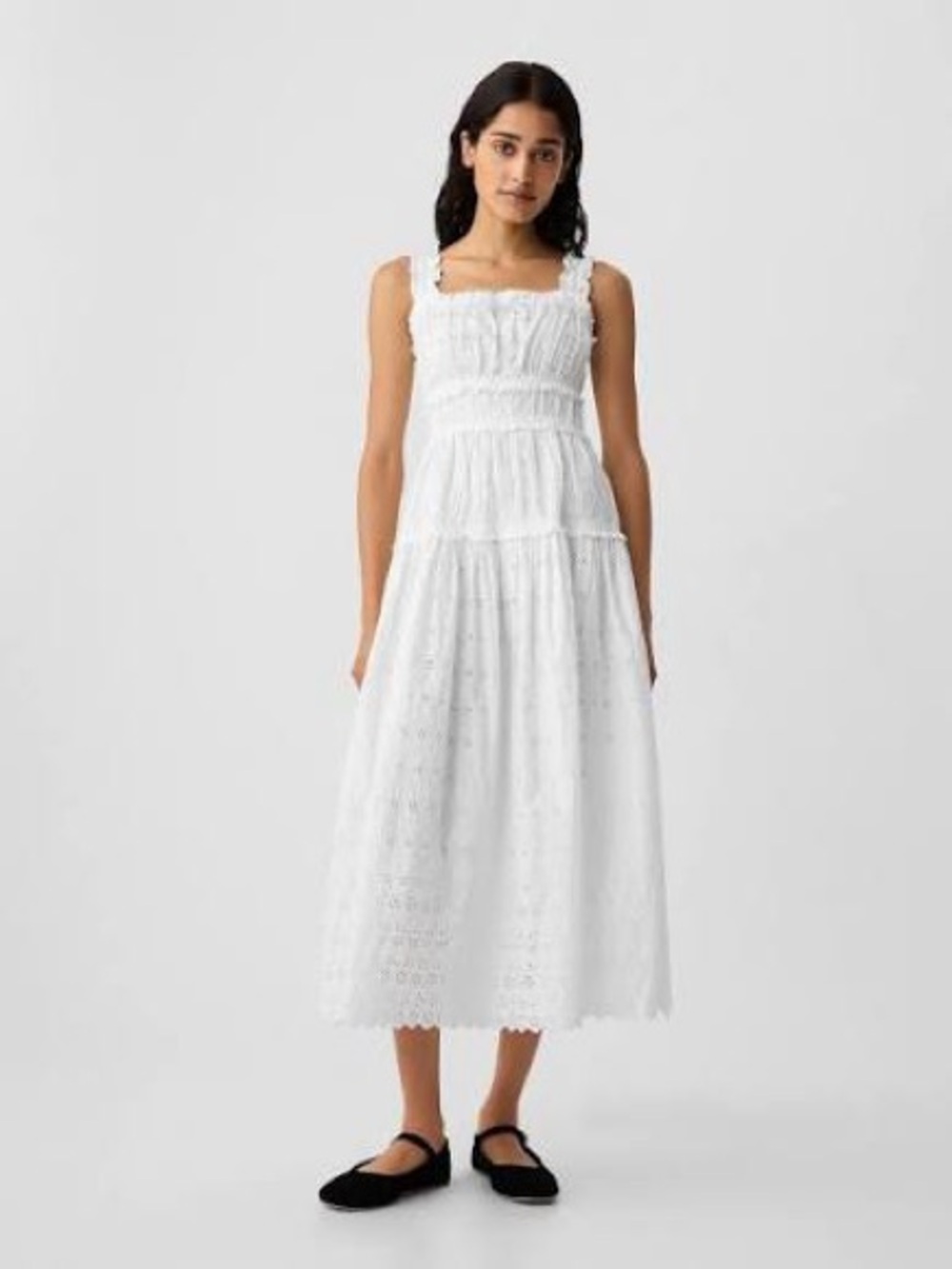 GAP x Doen White Eyelet Midi Dress